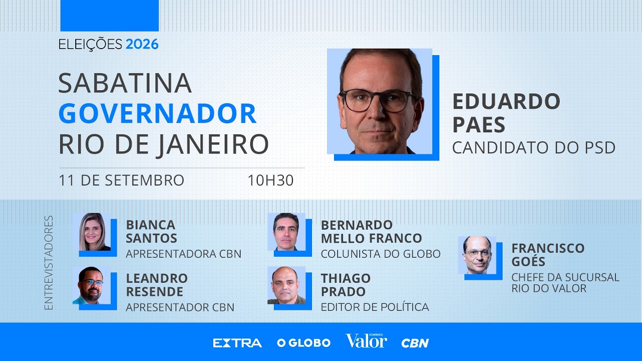 Eduardo Paes: sabatina com candidatos ao governo do Rio